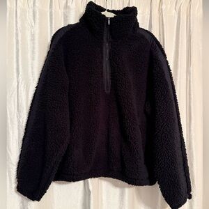 Athleta Cloud fleece zip L black